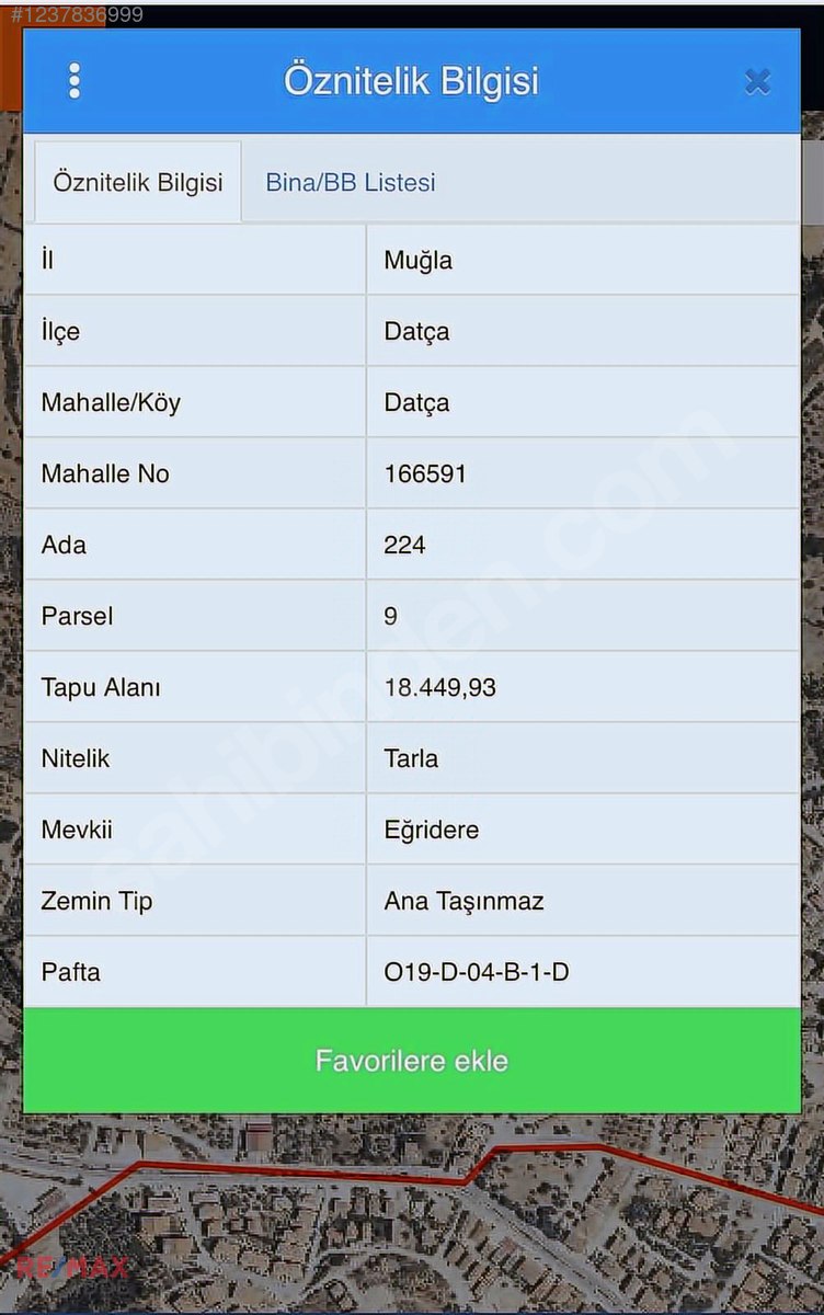 Datça Şehir Merkezi İmar Sınırında 18450m2 Satılık Tarla